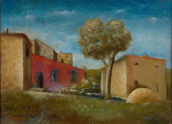Carlo Carrà, Il leccio, 1926, olio su tela, 35 x 40 cm, Museo del Novecento, Milano - Mostra su Margherita Sarfatti