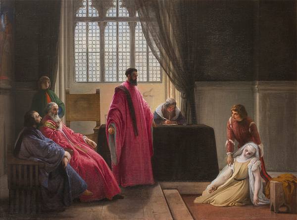 F. Hayez, Valenza Gradenigo davanti ai giudici, 1843-1845, collezione privata