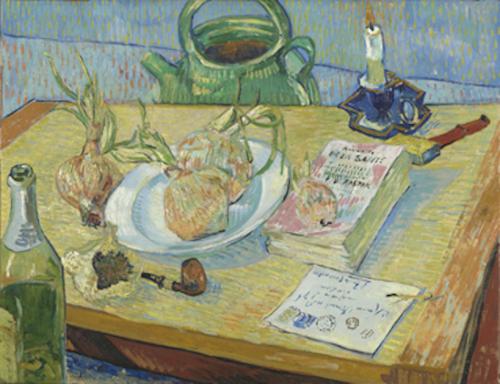 Vincent Van Gogh Natura morta con un piatto di cipolle Arles, inizio gennaio 1889 Olio su tela, 49,5x64,4 cm © Kröller-Müller Museum, Otterlo, The Netherlands